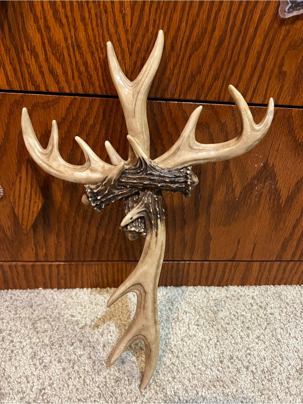 Rustic Faux Antler Wall Decor in Natural Beige